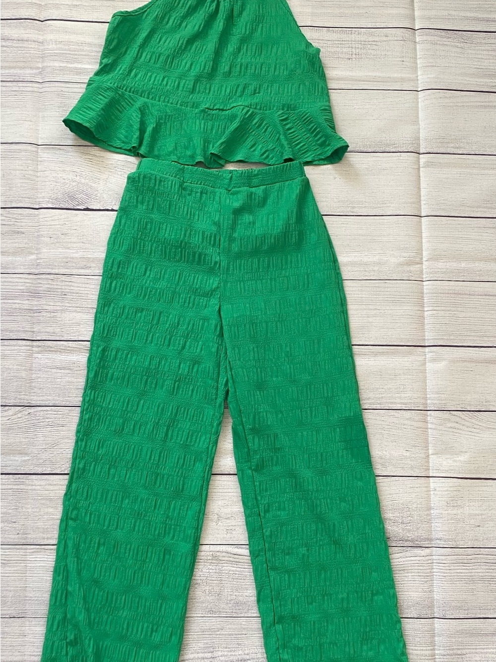Girls Green matching pants set size 12